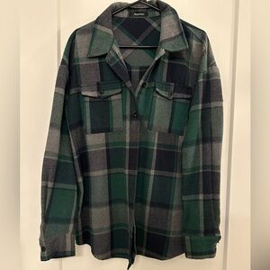 Flannel button down - Green and Gray